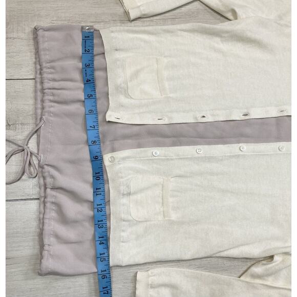 Effetto F sz XS US 2 Cashmere & Silk Sweater 3/4 Sleeves Ivory / Taupe Italy - Picture 16 of 16